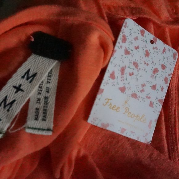 NWT Free People Cruz Cape Tank Top Orange M - Picture 6 of 6